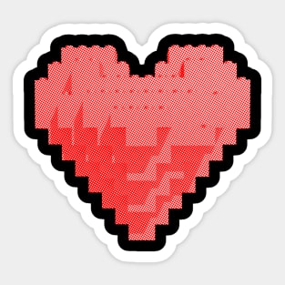 Red dote heart Sticker